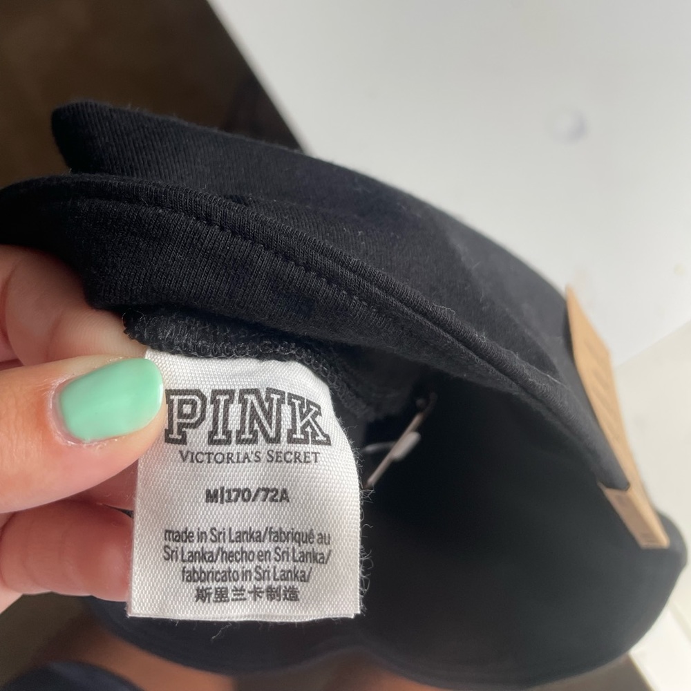 pink logo leggings